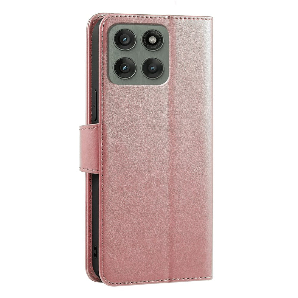 For Motorola Edge 70 5G Case Stand Card Holder Wallet Leather Phone Cover - Rose Gold
