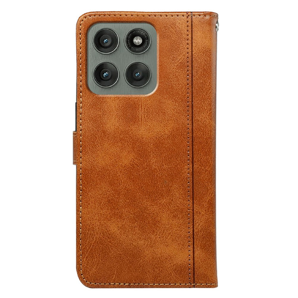 For Motorola Edge 70 5G Case Calf Texture Leather Stand Book Style Phone Cover - Yellow