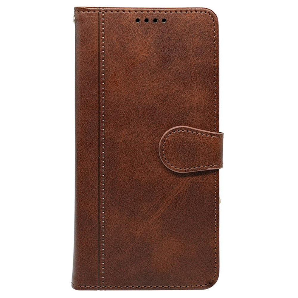 For Motorola Edge 70 5G Case Calf Texture Leather Stand Book Style Phone Cover - Brown