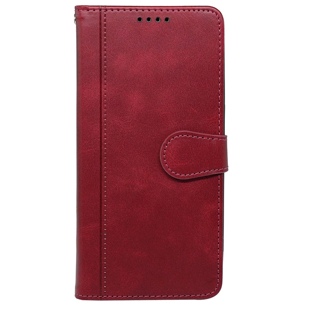 For Motorola Edge 70 5G Case Calf Texture Leather Stand Book Style Phone Cover - Red