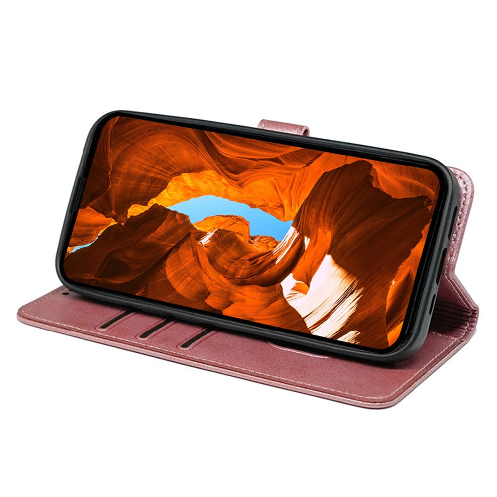 For Motorola Edge 70 5G Case Calf Texture Leather Stand Book Style Phone Cover - Rose Gold