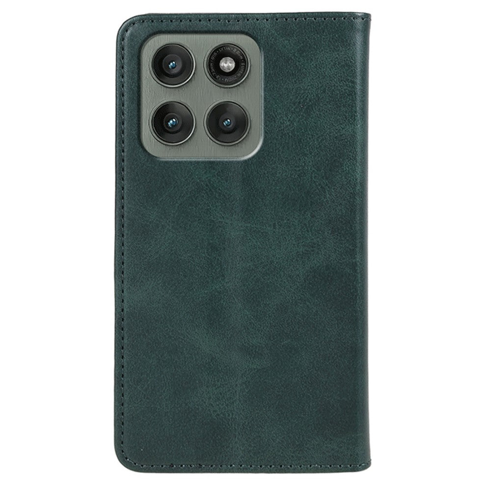 For Motorola Edge 70 5G Case Strong Magnetic PU Leather Phone Cover Calf Texture - Green