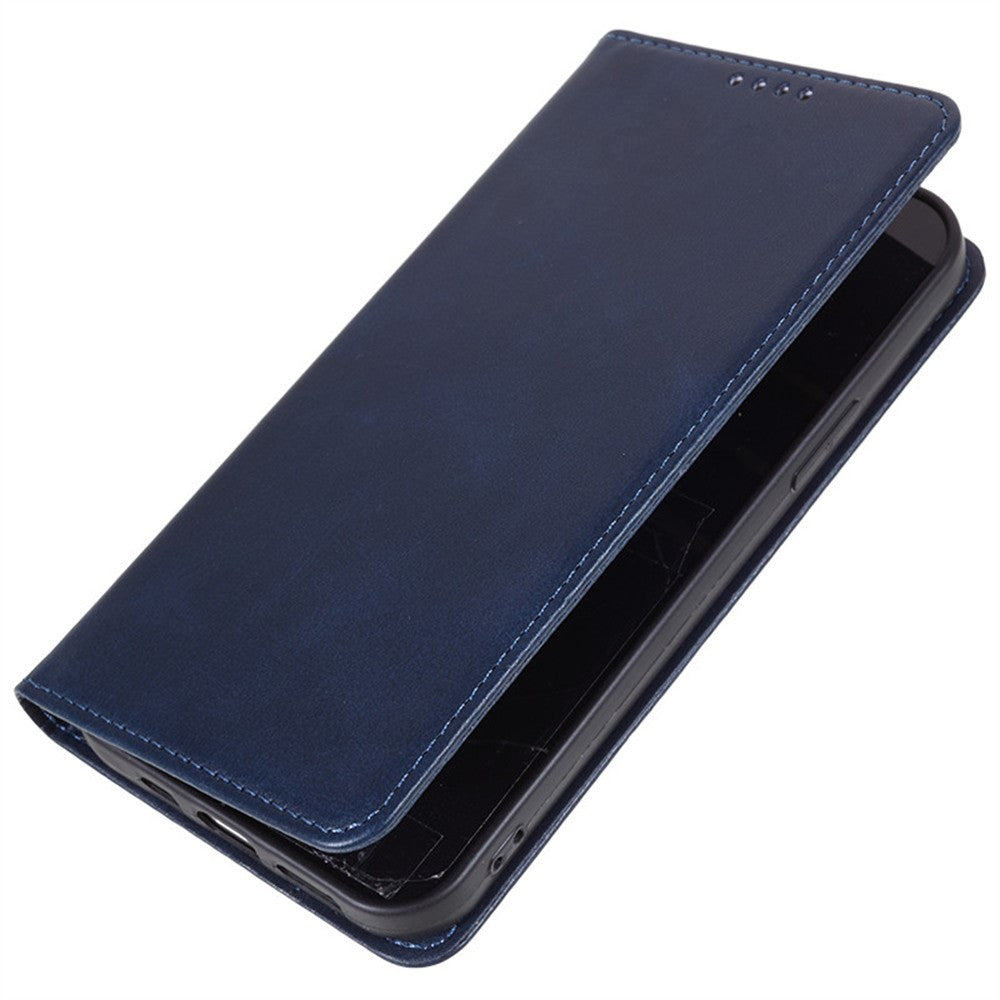 For Motorola Edge 70 5G Case Strong Magnetic PU Leather Phone Cover Calf Texture - Blue