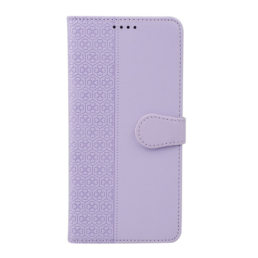 For Motorola Edge 70 5G Case Magnetic Clasp Four Leaf Clover Leather Phone Cover - Light Purple