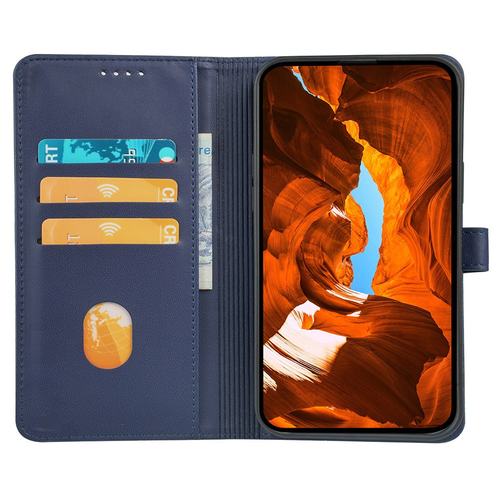 For Motorola Edge 70 5G Case Magnetic Clasp Four Leaf Clover Leather Phone Cover - Blue