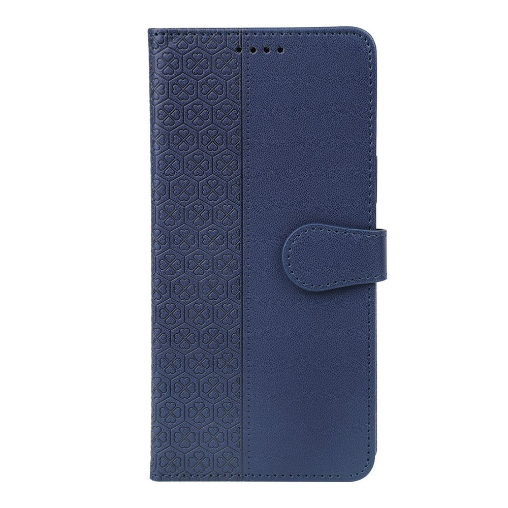 For Motorola Edge 70 5G Case Magnetic Clasp Four Leaf Clover Leather Phone Cover - Blue