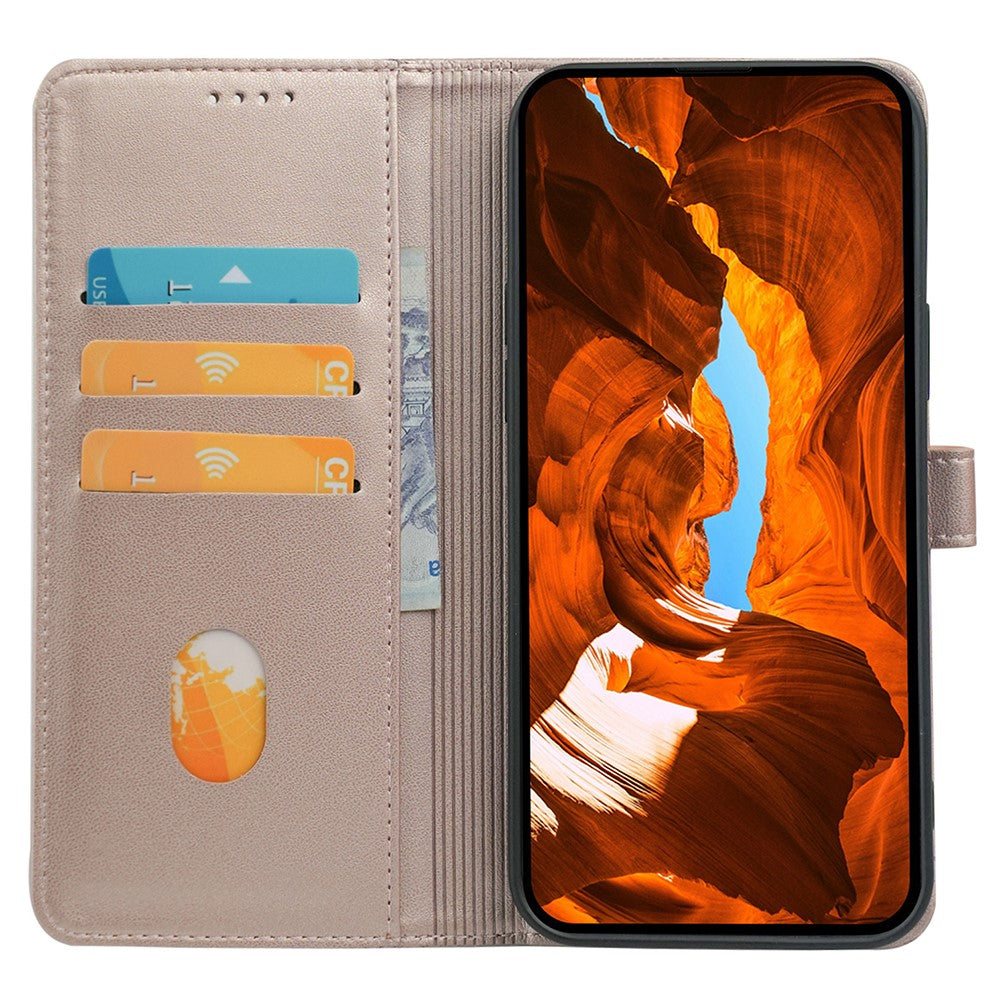 For Motorola Edge 70 5G Case Magnetic Clasp Four Leaf Clover Leather Phone Cover - Rose Gold