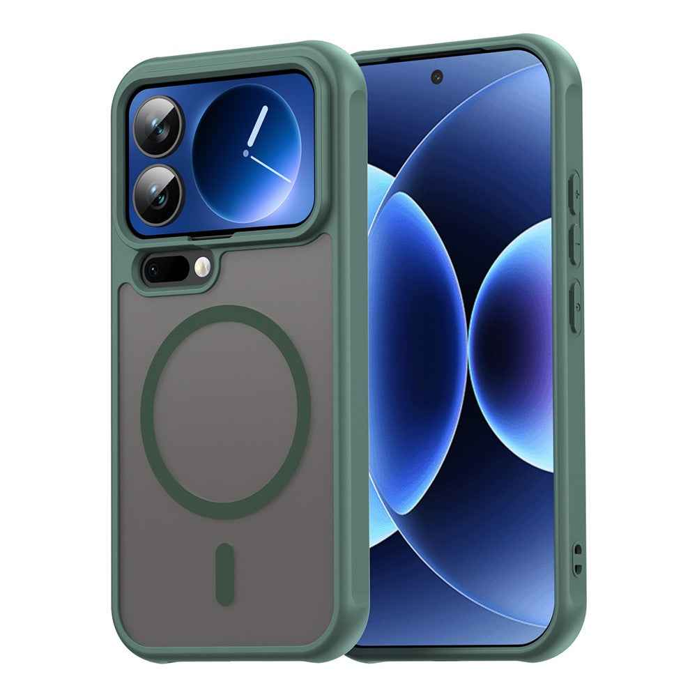 For Xiaomi 17 Pro Magnetic Case Anti Drop PC + TPU Phone Cover - Green