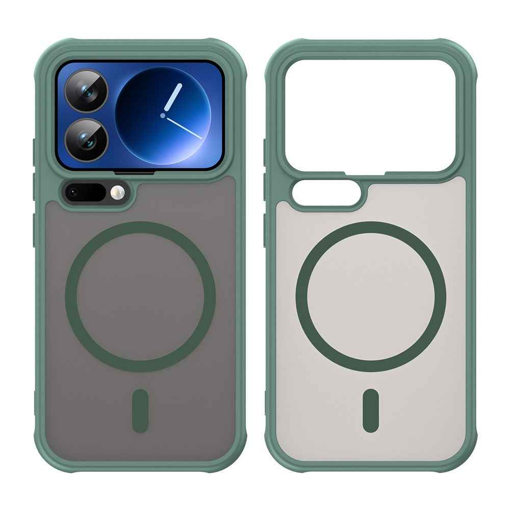 For Xiaomi 17 Pro Magnetic Case Anti Drop PC + TPU Phone Cover - Green