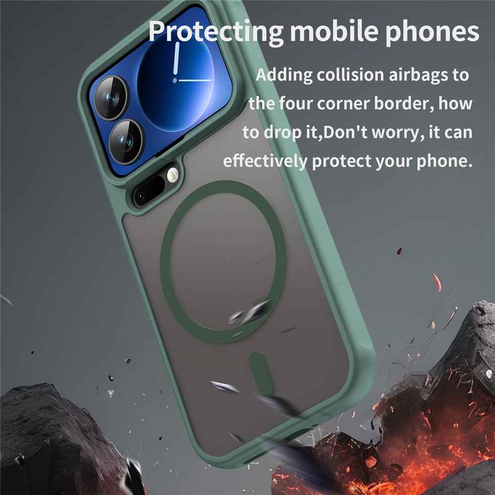 For Xiaomi 17 Pro Magnetic Case Anti Drop PC + TPU Phone Cover - Green