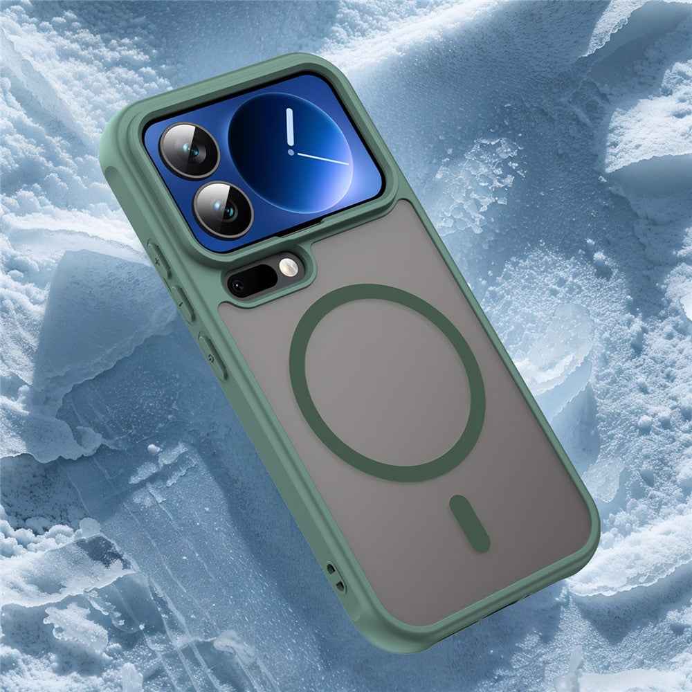 For Xiaomi 17 Pro Magnetic Case Anti Drop PC + TPU Phone Cover - Green