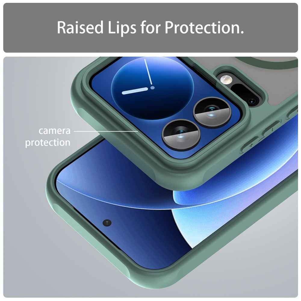 For Xiaomi 17 Pro Magnetic Case Anti Drop PC + TPU Phone Cover - Green