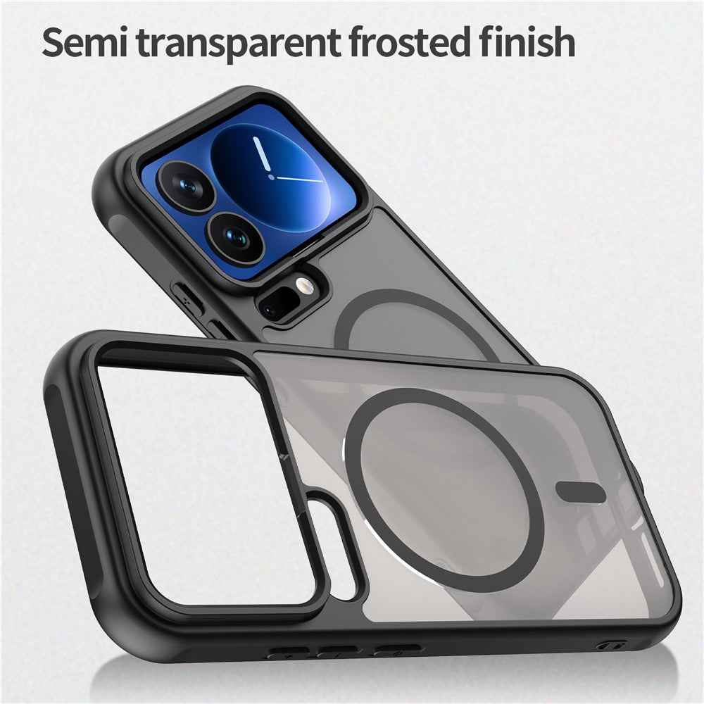 For Xiaomi 17 Pro Magnetic Case Anti Drop PC + TPU Phone Cover - Black