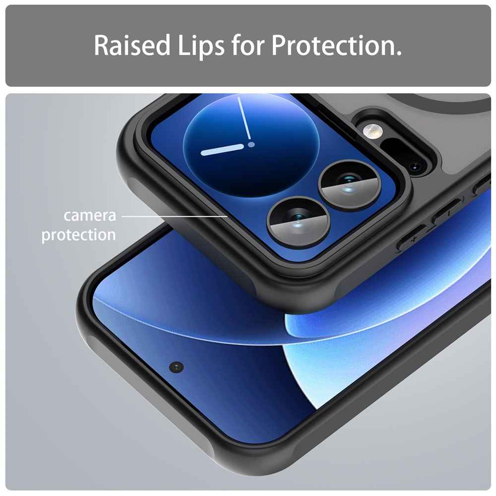 For Xiaomi 17 Pro Magnetic Case Anti Drop PC + TPU Phone Cover - Black