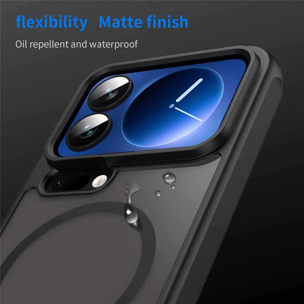 For Xiaomi 17 Pro Magnetic Case Anti Drop PC + TPU Phone Cover - Black