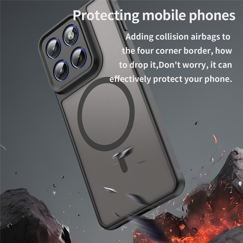 For Motorola Edge 70 5G Magnetic Case Anti Drop PC + TPU Phone Cover - Black