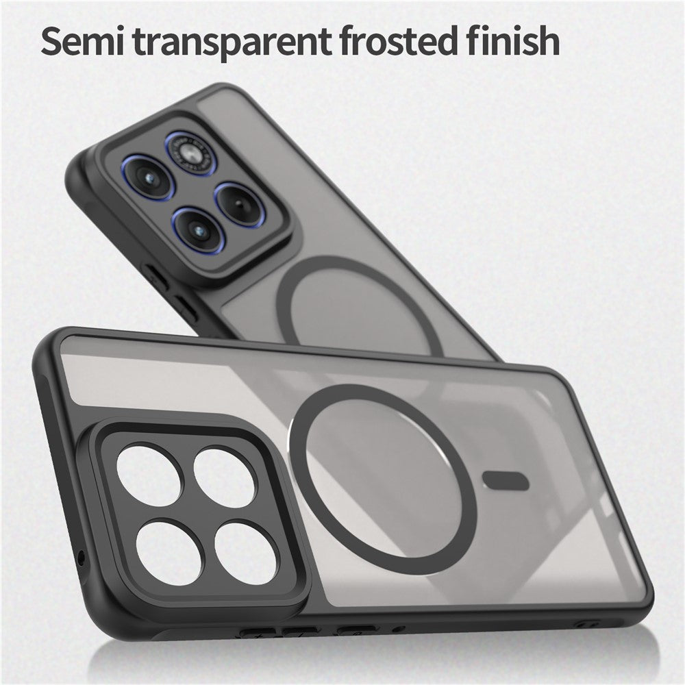 For Motorola Edge 70 5G Magnetic Case Anti Drop PC + TPU Phone Cover - Black