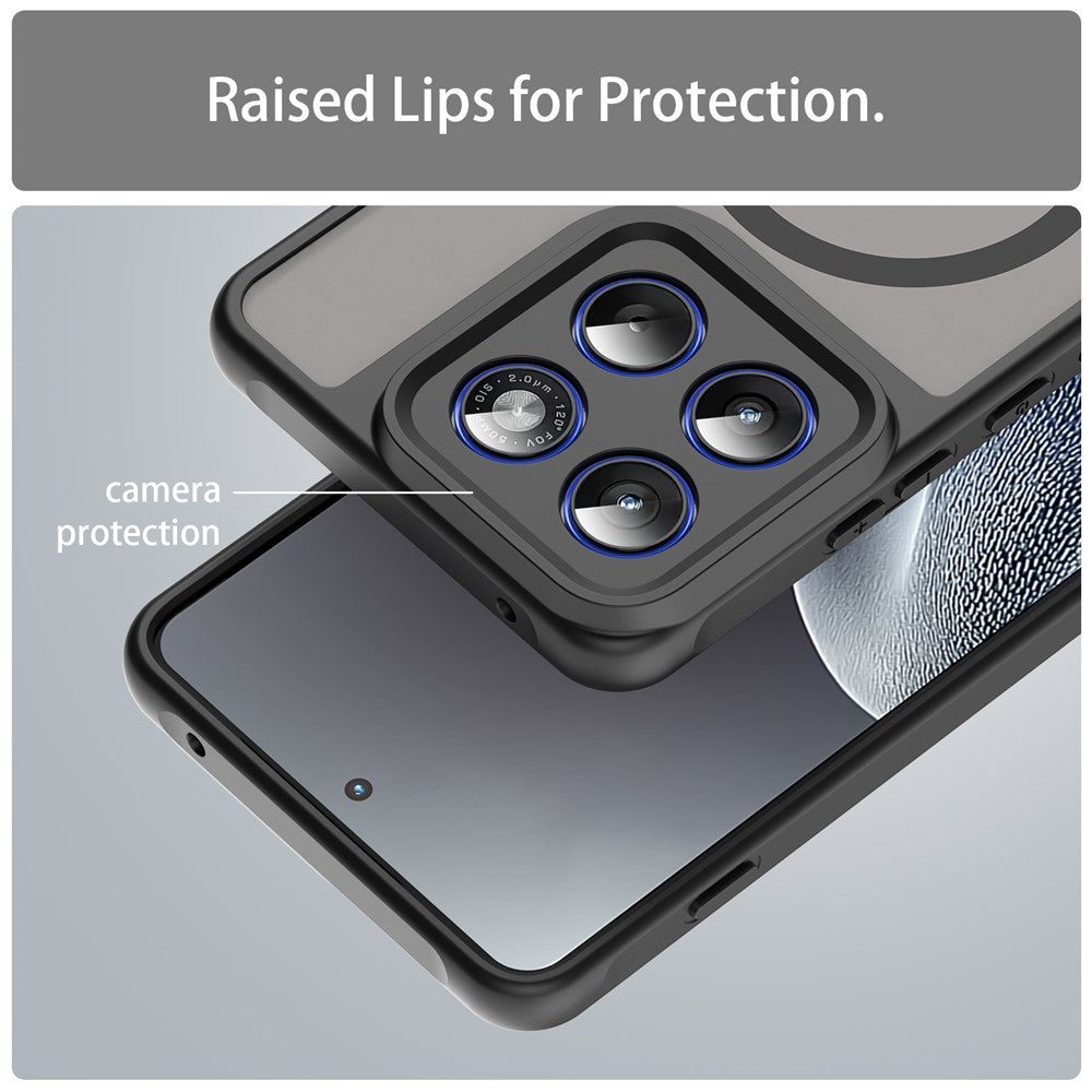 For Motorola Edge 70 5G Magnetic Case Anti Drop PC + TPU Phone Cover - Black