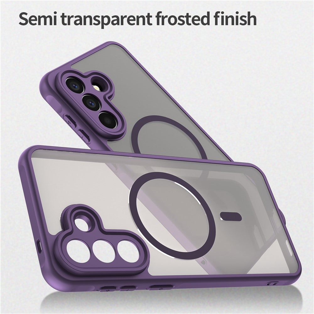 For Samsung Galaxy A57 5G Magnetic Case Anti Drop PC + TPU Phone Cover - Purple