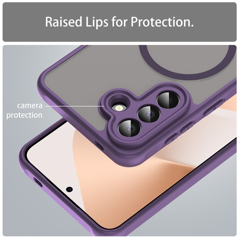 For Samsung Galaxy A57 5G Magnetic Case Anti Drop PC + TPU Phone Cover - Purple