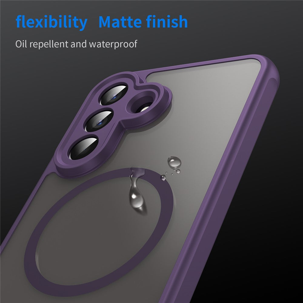 For Samsung Galaxy A57 5G Magnetic Case Anti Drop PC + TPU Phone Cover - Purple