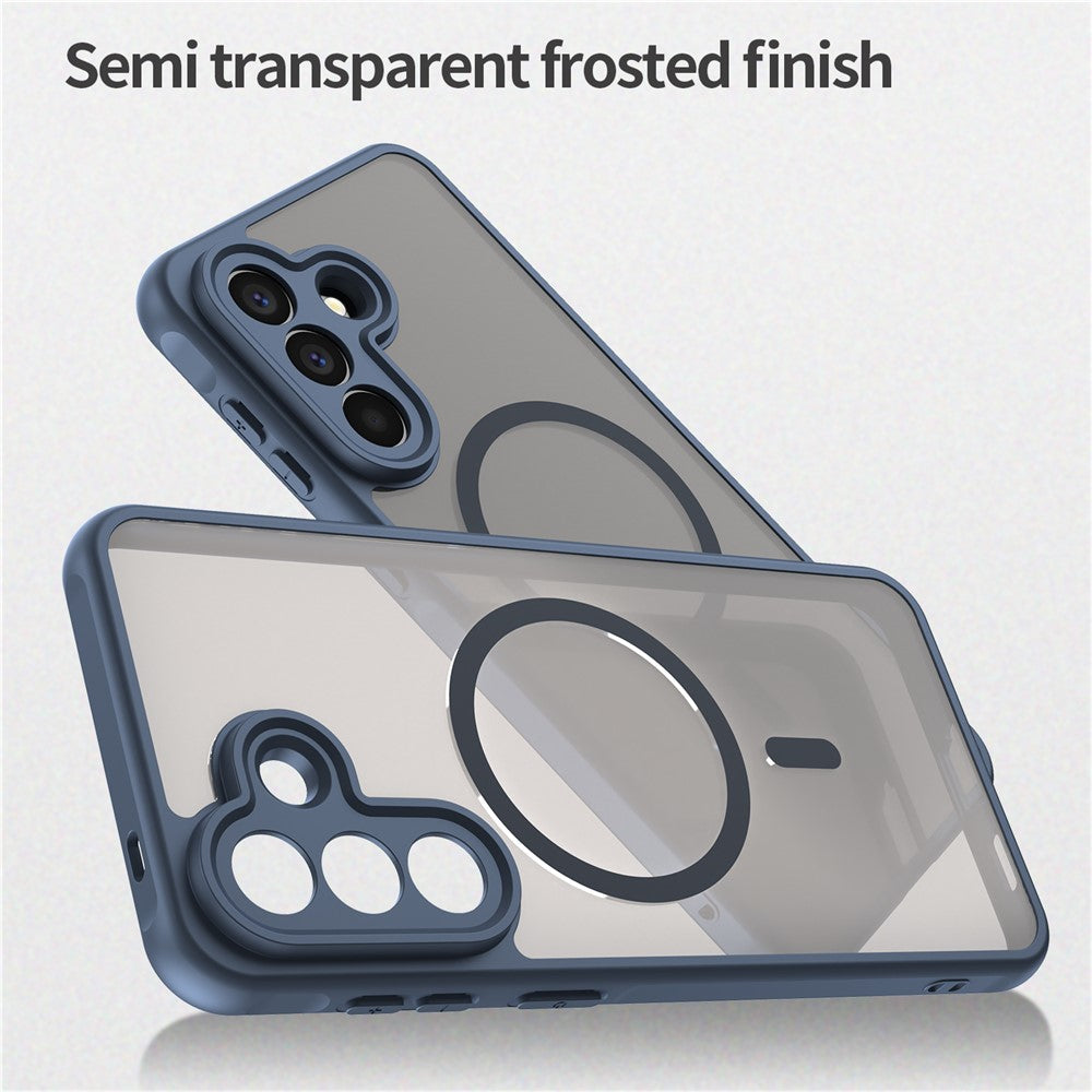 For Samsung Galaxy A57 5G Magnetic Case Anti Drop PC + TPU Phone Cover - Blue
