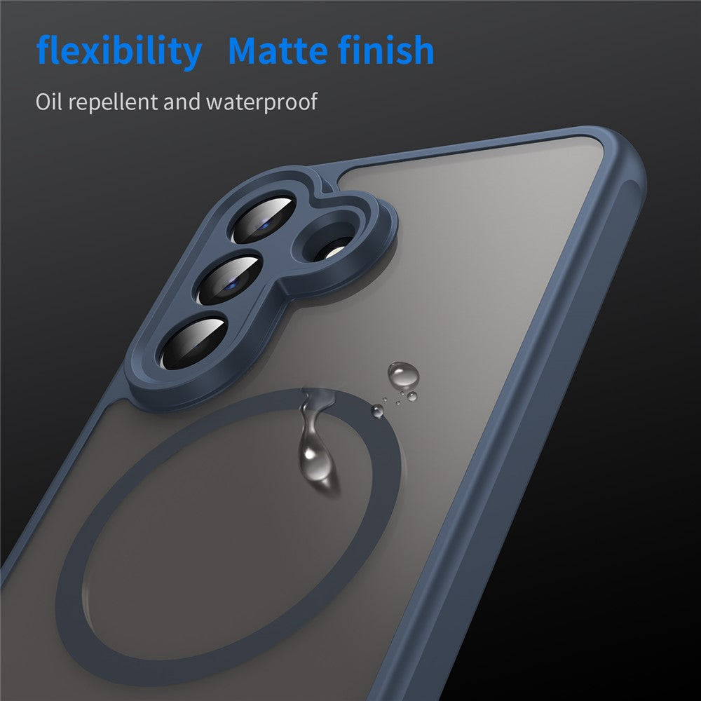 For Samsung Galaxy A57 5G Magnetic Case Anti Drop PC + TPU Phone Cover - Blue