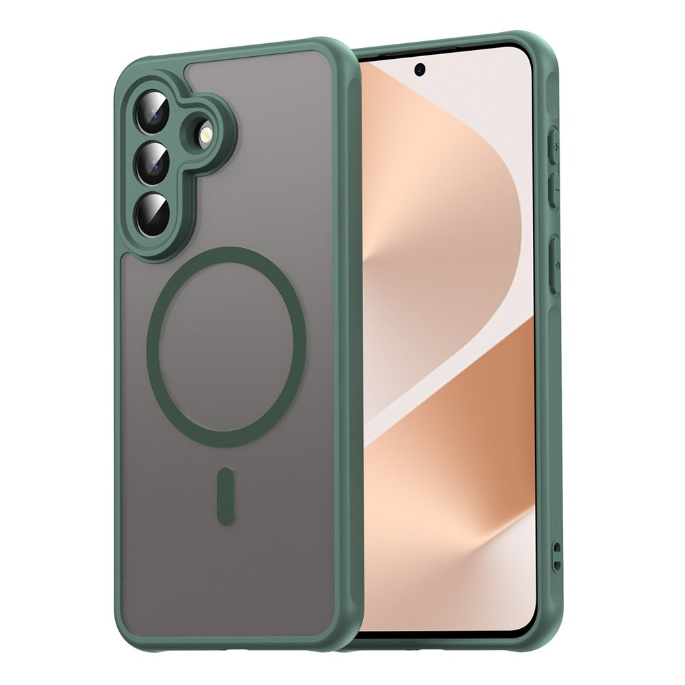 For Samsung Galaxy A57 5G Magnetic Case Anti Drop PC + TPU Phone Cover - Green