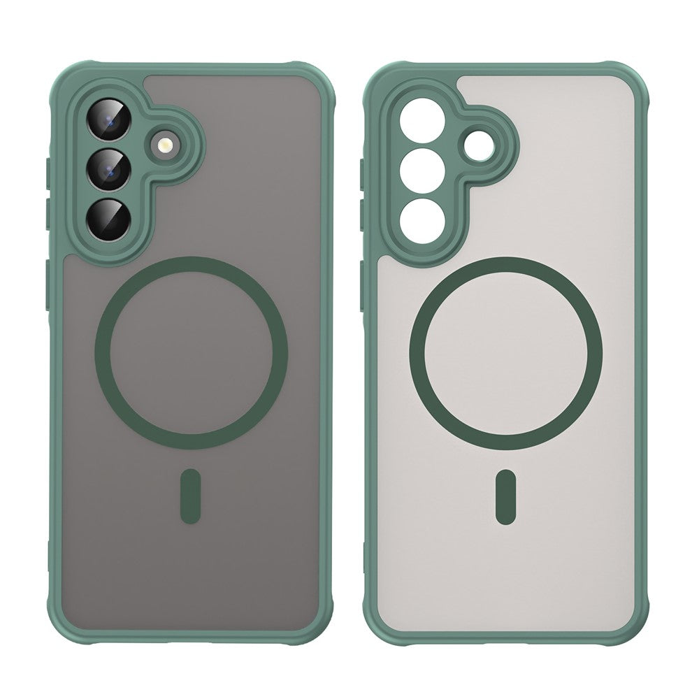 For Samsung Galaxy A57 5G Magnetic Case Anti Drop PC + TPU Phone Cover - Green