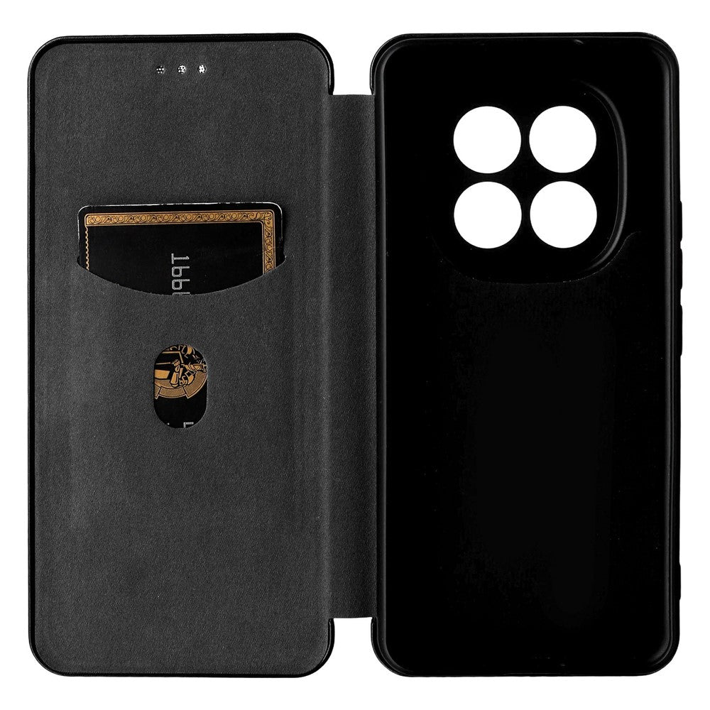 For Xiaomi Redmi Note 15 Pro 4G (Global) Case Carbon Fiber Texture Drop-Proof PU Leather Phone Cover - Black