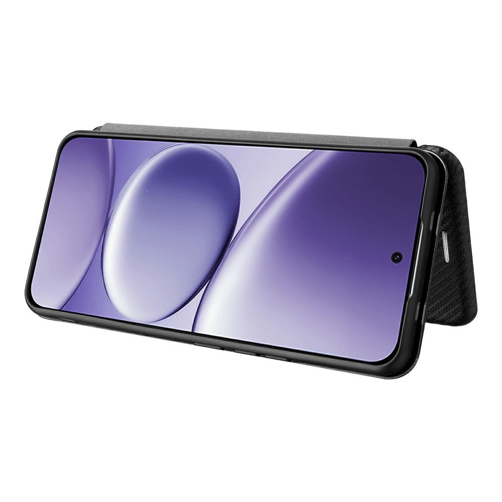 For Xiaomi Redmi Note 15 Pro 4G (Global) Case Carbon Fiber Texture Drop-Proof PU Leather Phone Cover - Black