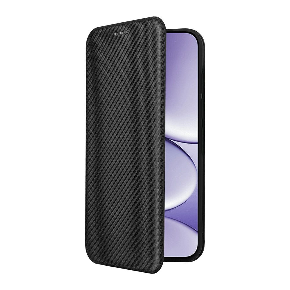 For Xiaomi Redmi Note 15 Pro 4G (Global) Case Carbon Fiber Texture Drop-Proof PU Leather Phone Cover - Black