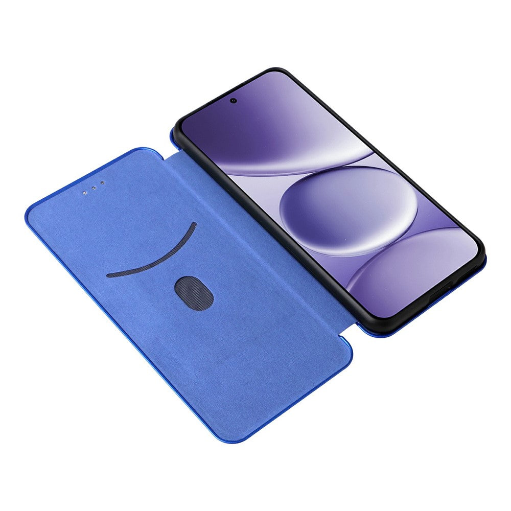For Xiaomi Redmi Note 15 Pro 4G (Global) Case Carbon Fiber Texture Drop-Proof PU Leather Phone Cover - Blue