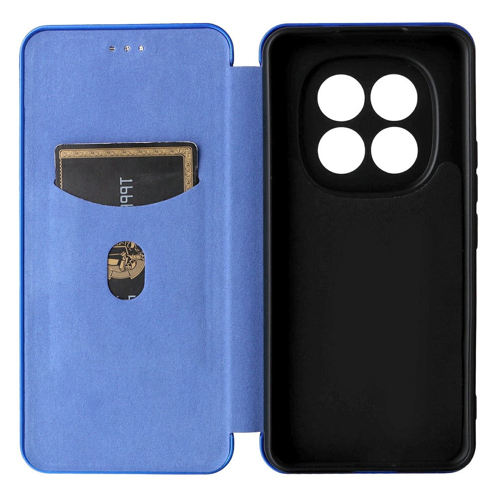 For Xiaomi Redmi Note 15 Pro 4G (Global) Case Carbon Fiber Texture Drop-Proof PU Leather Phone Cover - Blue