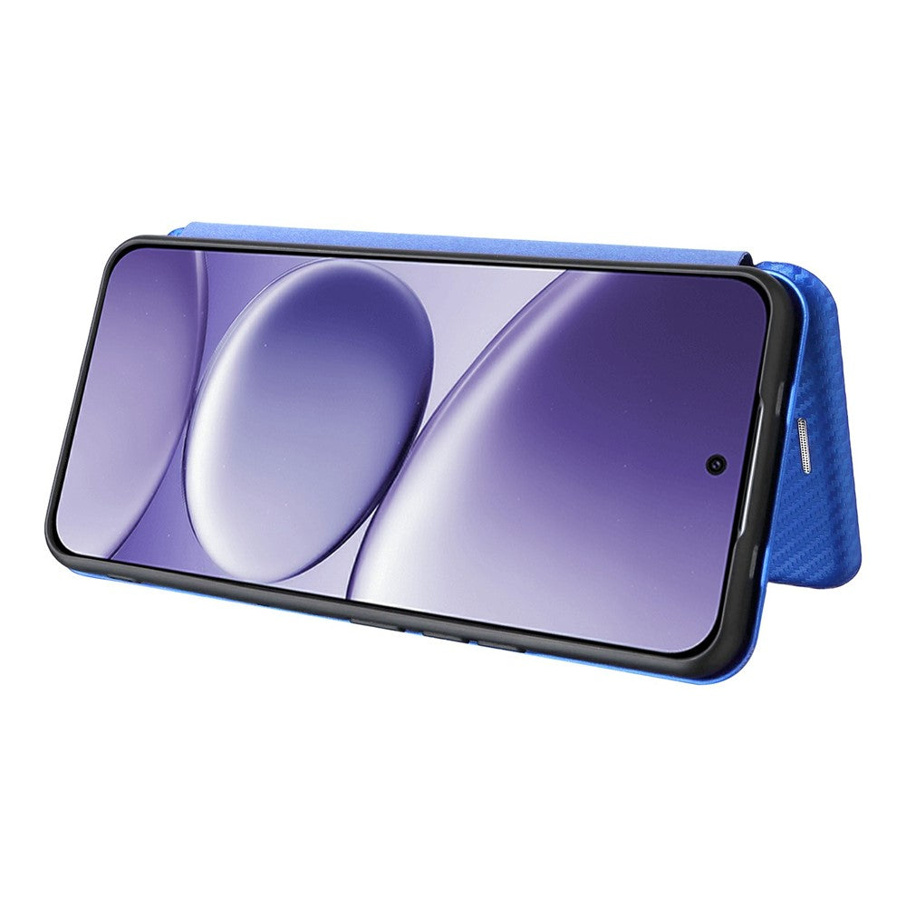 For Xiaomi Redmi Note 15 Pro 4G (Global) Case Carbon Fiber Texture Drop-Proof PU Leather Phone Cover - Blue