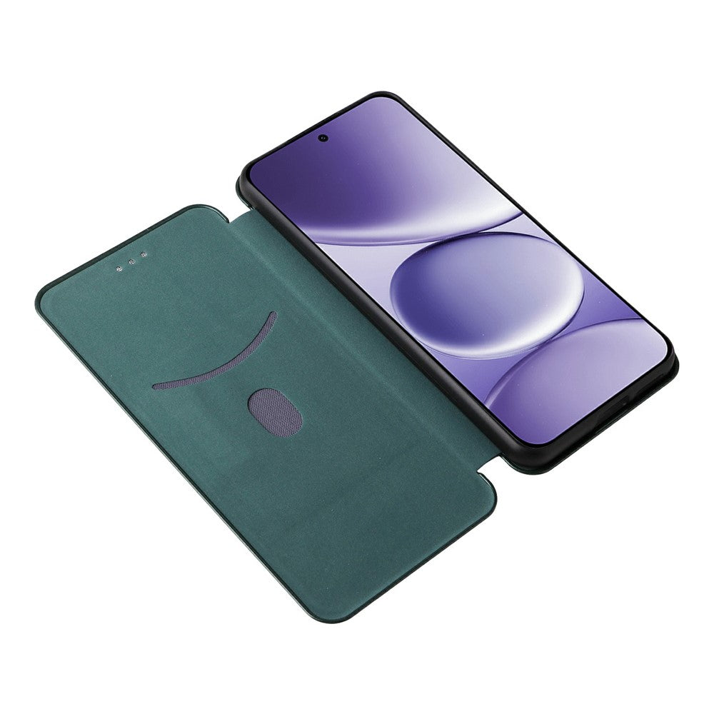 For Xiaomi Redmi Note 15 Pro 4G (Global) Case Carbon Fiber Texture Drop-Proof PU Leather Phone Cover - Green