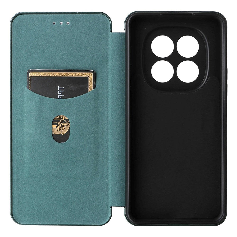 For Xiaomi Redmi Note 15 Pro 4G (Global) Case Carbon Fiber Texture Drop-Proof PU Leather Phone Cover - Green