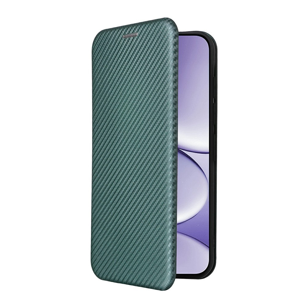 For Xiaomi Redmi Note 15 Pro 4G (Global) Case Carbon Fiber Texture Drop-Proof PU Leather Phone Cover - Green