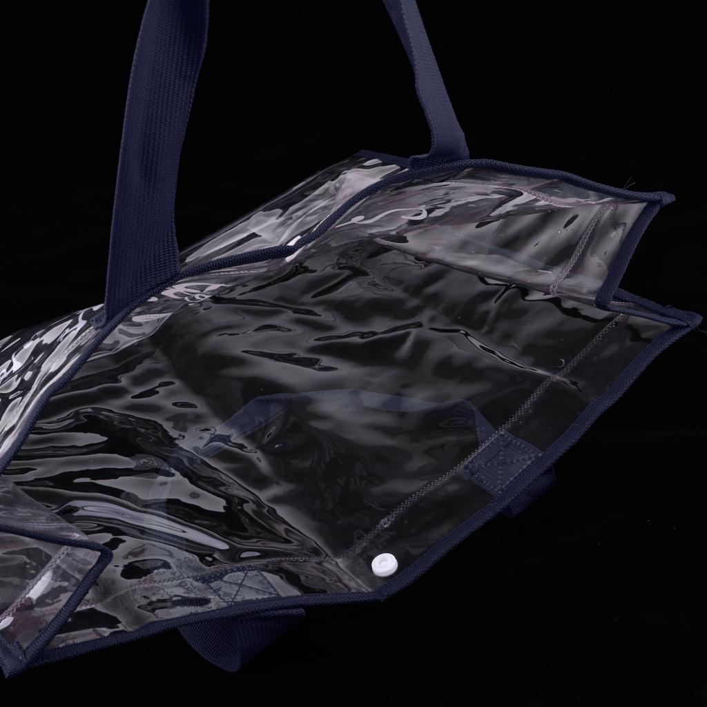 Waterproof Clear Hand Tote Bag for Outdoor Camping Swimming Beach Dark Blue