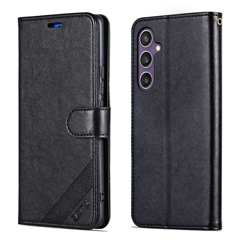 AZNS For Samsung Galaxy A57 5G Case Anti-Scratch PU Leather Stand Wallet Phone Cover - Black