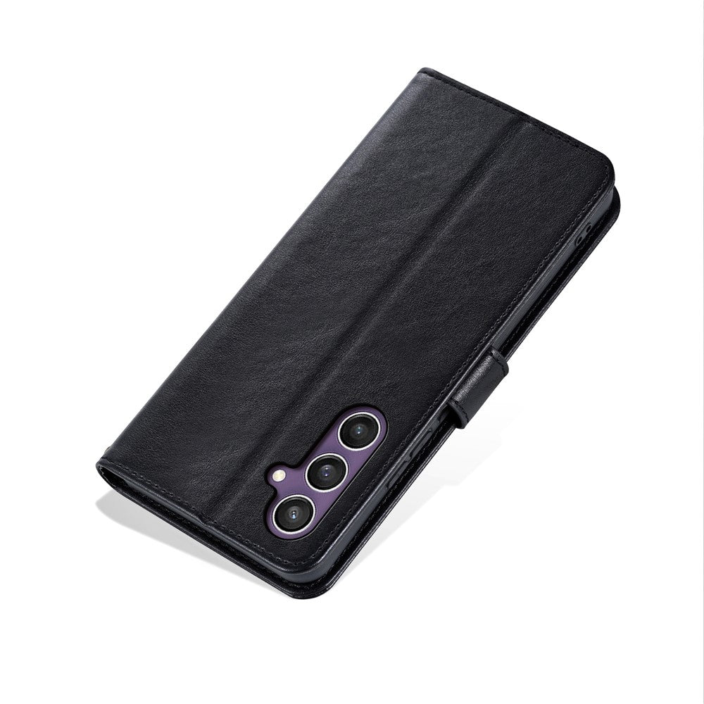 AZNS For Samsung Galaxy A57 5G Case Anti-Scratch PU Leather Stand Wallet Phone Cover - Black