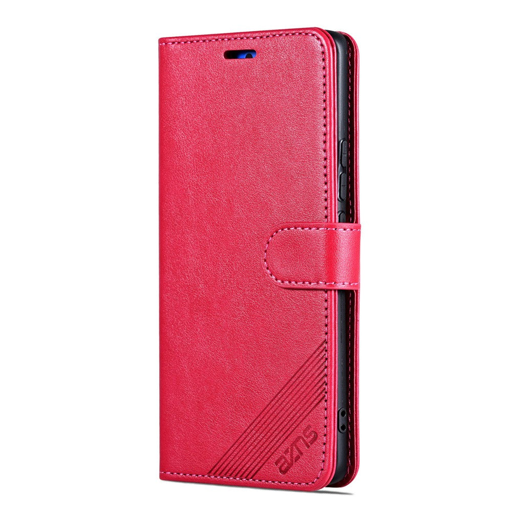 AZNS For Samsung Galaxy A57 5G Case Anti-Scratch PU Leather Stand Wallet Phone Cover - Red