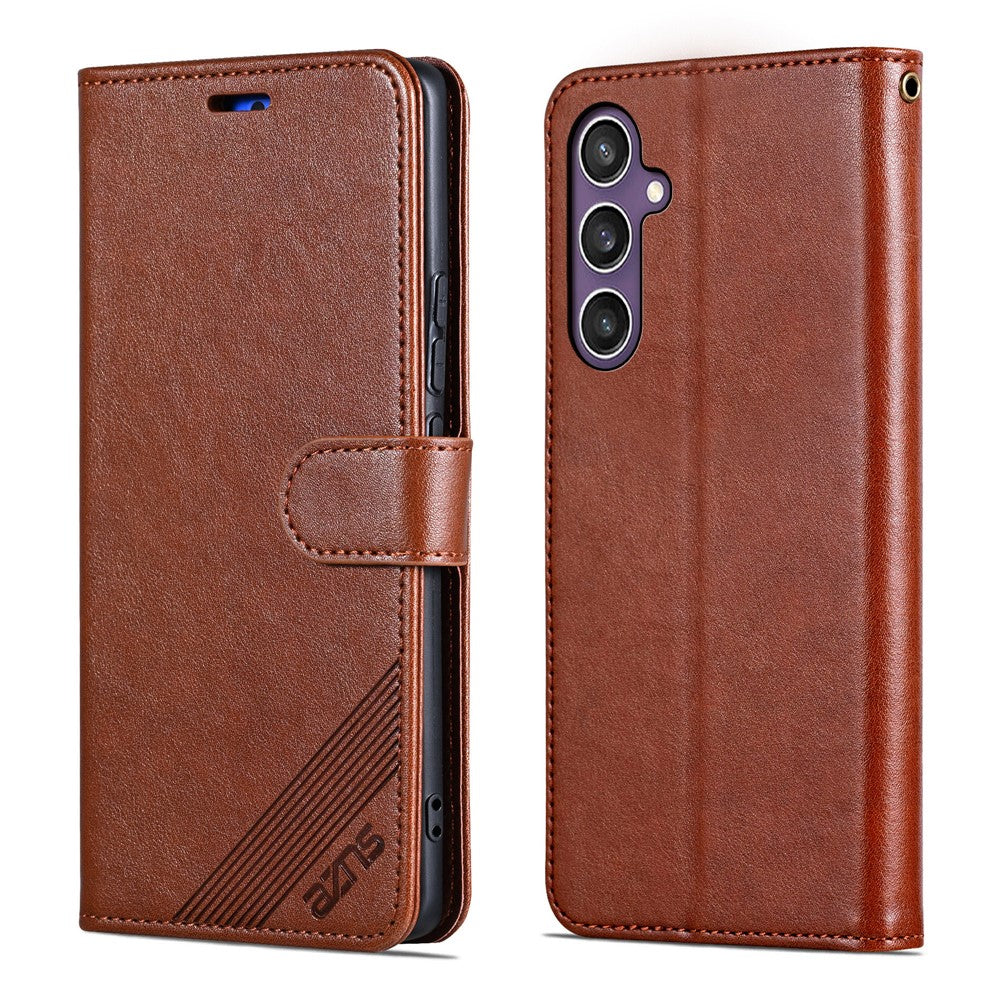 AZNS For Samsung Galaxy A57 5G Case Anti-Scratch PU Leather Stand Wallet Phone Cover - Brown