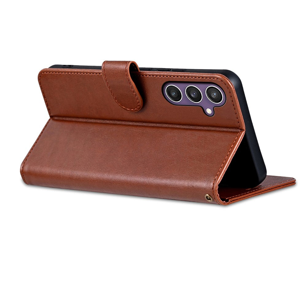 AZNS For Samsung Galaxy A57 5G Case Anti-Scratch PU Leather Stand Wallet Phone Cover - Brown