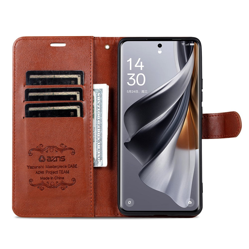 AZNS For Samsung Galaxy A57 5G Case Anti-Scratch PU Leather Stand Wallet Phone Cover - Brown