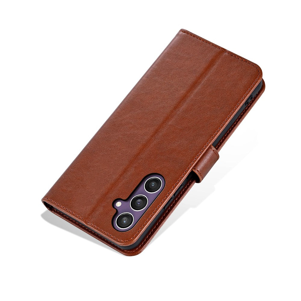 AZNS For Samsung Galaxy A57 5G Case Anti-Scratch PU Leather Stand Wallet Phone Cover - Brown