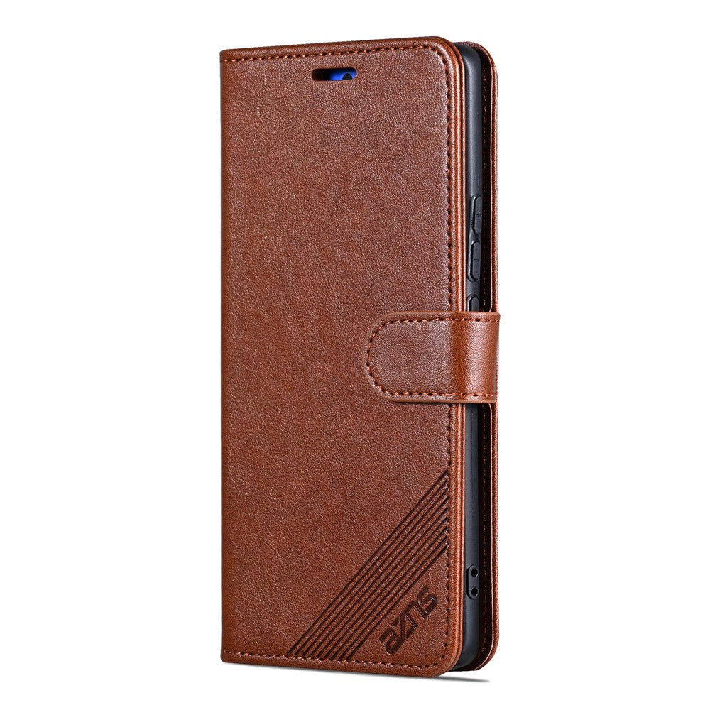 AZNS For Samsung Galaxy A57 5G Case Anti-Scratch PU Leather Stand Wallet Phone Cover - Brown