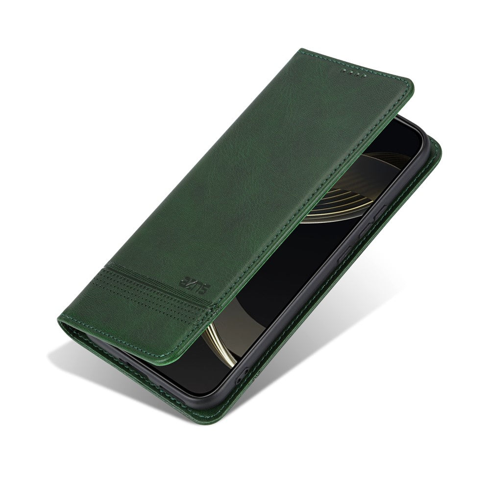 AZNS For Samsung Galaxy A57 5G Case Cowhide Texture PU Leather Wallet Phone Cover - Green