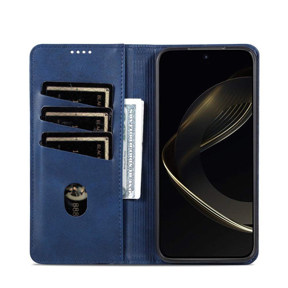 AZNS For Samsung Galaxy A57 5G Case Cowhide Texture PU Leather Wallet Phone Cover - Blue