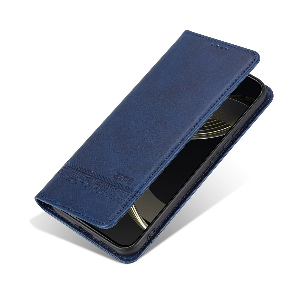 AZNS For Samsung Galaxy A57 5G Case Cowhide Texture PU Leather Wallet Phone Cover - Blue